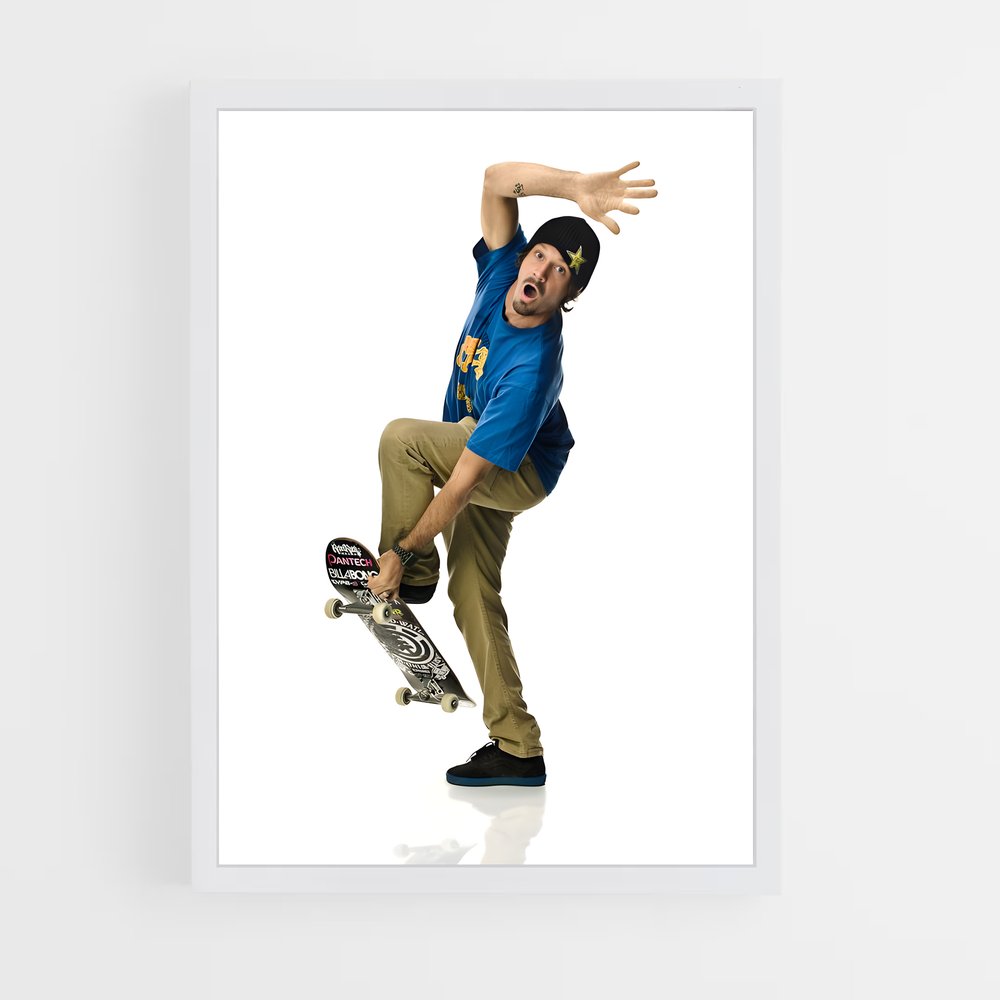 Poster Trickster en Bleu – affiche Skateboard (vue 3)